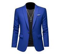ABARTY Blazer pour Hommes Casual Slim Fit Blazer Veste Un Bouton Blazer Léger Costume Vestes Casual Sport Manteau Formel Costume d'affaires Blazers Mariage Smoking Bleu Royal XL