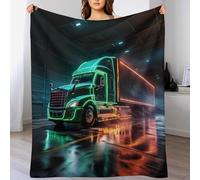 ABASWSA Camion Impression 3D Couverture Légère en Polaire De Flannel Linge De Lit Couvre-lit Couvertures De Canapé (140×180cm)