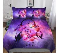 ABASWSA DreamChatcher Parure De Lit Housse De Couette avec Taie d'oreiller 2 Pièces Microfibre pour Enfants Adultes Housse Couette Single(135x200cm)