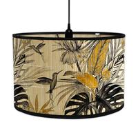 Abat-dernier vintage, Shades de lampe de table forme tambour ronde, Shade plafond 12 x 8 pouces bambou, Aires à lampadaires E27 pour les plafonniers, chambre, couloirs à la lampe