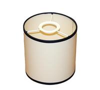 Abat-jour 15x15 cm Rouleau I Écru (crème), ruban noir I sous douille E27 I abat-jour lampe