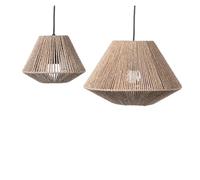 Abat jour 1pc lampe en rotin abat-jour géométrique couverture de lumière lustre suspendu osier tissé luminaire rustique décoratif panier tissage pour maison