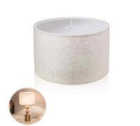 Abat-jour, 30×30×20cm Abat-jour Tissu E14 E27 Raccords Lin Abat-jour Tambour Abat-jour Beige Abat-jour de Remplacement pour Suspension Lampe de Table Lampe de Chevet Lampe Sur Pied Lampe