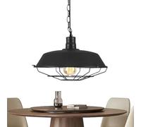 Abat-jour à suspension industrielle - Lampe à suspension avec large couverture de lumière, ensemble de luminaires décoratifs pour éclairage ambiant, style rétro avec finition en métal lisse, mise à ni
