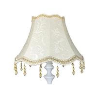 Abat jour Abat-jour de lampe table à pampilles en perles, tissu d'ombrage, franges, couvercle E27, décoration rétro for chambre coucher, artisanat pour maison(Color-01)