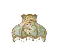 Abat Jour Abat-jour en dentelle rétro avec perles de cristal et pompons, lampe de table de luxe, lampadaire, décoration d'hôtel(Color 10)