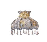 Abat jour Abat-jour en dentelle rétro avec perles de cristal et pompons, lampe table luxe, lampadaire, décoration d'hôtel pour maison(Color 16)
