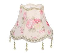 Abat Jour Avec Pompon Abat-jour de table en tissu à franges rose, style vintage, idéal for une chambre à coucher ou comme décoration d'intérieur