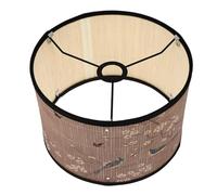 Abat-jour bambou rétro marron E27 avec support fer 40 MM | Diffuse une ambiance chaleureuse, protège les yeux et le plafonnier, pour décoration de chambre et maison, sans cordon ni