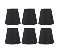 Abat-Jour Baril Moderne Lot De 6, Clip Noir Sur Petit Abat-Jour Pour Lustre, Couvercle De Lampe Moderne De Table E14