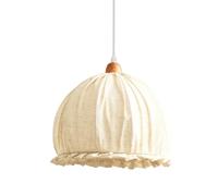 Abat-jour beige pour plafonnier, 30 cm, en coton et lin, pour plafond, chambre à coucher (crème)