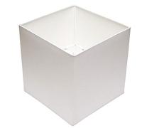 Abat-Jour Carré 240 x 240 x 240 mm - Base x Hauteur - Coton Blanc - Pour Douille E27 (Grand) - 24 cm
