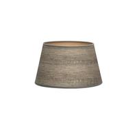 Abat-jour conique ouvert en bois gris, dimensions 30 x 22 x 17 cm, idéal pour lampes E27, design élégant et moderne