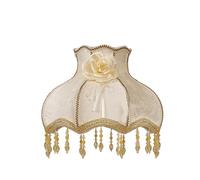 Abat-jour, couvercle de lampe, lustre, tissu rétro, Art, frange, perle, abat-jour en dentelle pour salon chambre bureau décor(Color11)