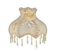 Abat-jour, couvercle de lampe, lustre, tissu rétro, Art, frange, perle, abat-jour en dentelle pour salon chambre bureau décor(Color1)