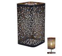 Abat-jour creux en métal - 12 x 20 cm - Motif floral rétro - Pour lampe de table - Lampadaire - Carré amovible - Pour ampoules E27 et E26 (feux d'artifice)