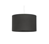 Abat-jour Cylindre Suspension ou à poser sur lampe de table Tissu coloris gris anthracite collé sur PVC Transparent