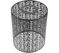 Abat-jour Cylindrique en Fer Noir, Style Vintage Industriel | Découpe de Fleur Ajourée, Ambiance Chaleureuse, Remplacement Facile, Suspendre, Mur et Plafond
