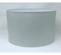 Abat-Jour Cylindrique Tissu en Coton Fait à la Main, pour Lampe de Table, Suspension, Lampadaire (Gris, Diamètre 35 cm x Hauteur 23 cm)