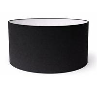 Abat-Jour Cylindrique Tissu en Coton Fait à la Main, pour Lampe de Table, Suspension, Lampadaire (Noir, Diamètre 50 cm x Hauteur 25 cm)