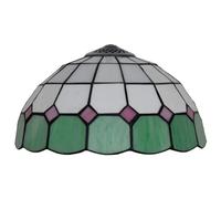 Abat-jour de 30,5 cm de large, accessoires de remplacement uniquement, abat-jour en verre teinté bleu, vert et jaune, style méditerranéen minimaliste pour lampe de table, suspensio