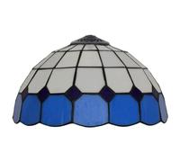 Abat-jour de 30,5 cm de large, accessoires de remplacement uniquement, abat-jour en verre teinté bleu vert jaune, couverture de lumière méditerranéenne minimaliste pour lampe de ta