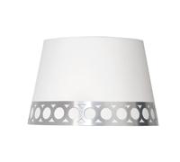 Abat-jour de bureau - Abat-jour blanc et argenté de 25 x 20 x 15 cm, idéal pour les lampes E14, élégant et moderne pour décorer n'importe quel espace