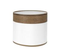 Abat-jour de bureau - Abat-jour de 17 x 17 x 14 cm, de couleur blanche avec base en bois foncé, idéal pour décorer et éclairer les espaces