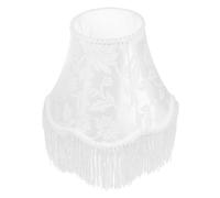 Abat-jour de lampe à franges rétro en tissu, style vintage, idéal for un bureau ou une table chevet Pour Lampes de Table, Lampadaires et Plafonniers(White)