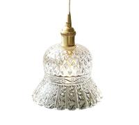 Abat-jour de lampe suspendue en verre en forme de fleur de style créatif, lustre à tête unique de base E27, suspension de plafond encastrée, bar, KTV, luminaires de décoration de bibliothèque LWX