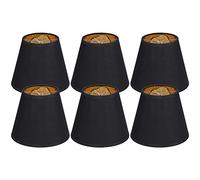 Abat-jour de lustre Lot de 6, petit couvercle de lampe moderne abat-jour cloche qui se clipse sur l'ampoule noire pour le remplacement de la suspension de lustre de sol