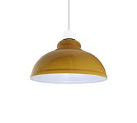 Abat-jour de plafond industriel, abat-jour de lampe suspendu en forme de dôme courbé de Style rétro Vintage pour plafonniers suspendus (Jaune)