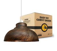 Abat-jour de plafond industriel en forme de dôme courbé de style rétro vintage pour plafonniers suspendus pour pubs, cafés et restaurants (Cuivre brossé)