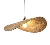 Abat-Jour de Plage avec Abat-Jour Fin en Osier, Grande Lampe Suspendue en Bambou, luminaire Suspendu bohème comme Un Papillon, luminaire de Plafond pour Cuisine et Salle à Manger