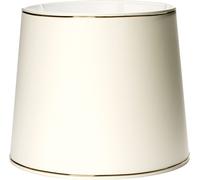 Abat-jour de rechange Abat-jour en tissu crème avec décor Anneau d'or Abat-jour pour douille E27 Bord doré beige (34x29cm)