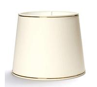 Abat-jour de rechange en tissu crème avec décor bague dorée et support pour douille E27 bord doré beige, ivoire, 25x20cm