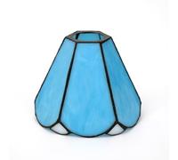 Abat-Jour de Rechange Tiffany, 15 cm, Petit Abat-Jour Simple et Frais en Verre coloré, Fait Main, Style Art déco Vintage, pour plafonnier, Applique, Lustre, lampadaire (Bleu)