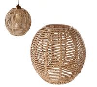 Abat-jour de suspension en rotin tressé, abat-jour de lampe de style panier tressé, convient pour la décoration de la salle à manger de la maison, du café, de la maison de thé, sans électricité ni bat