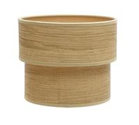 Abat-jour de table double 18 x 16 x 16 cm en bois clair - Idéal pour la décoration, l'éclairage d'ambiance et les plans de travail.