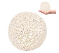 Abat-jour Décoratif Rustique en Coton Lin, Blanc, Compact