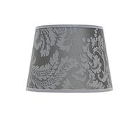 Abat-jour E14 Ø19,5cm en tissu floral motif floral gris argenté conique pour lampes de table look vintage abat-jour de remplacement pour lampes de chevet