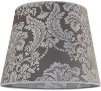 Abat-Jour Élégant Argent Tissu Design Baroque Ø38Cm Pour Lampe Suspendue E27