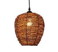 Abat-jour en bambou tissé à double couche, suspension, lanterne créative, lustre, plafonnier, lustre, plafonnier pour restaurant, salon, comptoir de bar, café