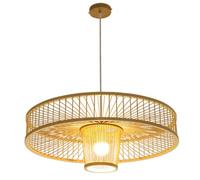 Abat-Jour en Bambou tissé, Suspension pour Salon, décoration d'intérieur, Style Chinois, Style rétro, 60 cm, idéal pour Un Restaurant ou Un café
