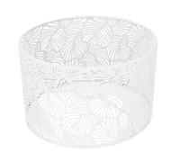 Abat-jour en fer, abat-jour décoratif en métal sculpté creux E14 E27, protection d'ampoule, décoration de maison moderne, abat-jour de lustre suspendu pour salon, chambre à (Blanche)