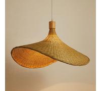 Abat-Jour en Forme de Chapeau de Style bohème, Suspension en Osier de Style Japonais, luminaire Suspendu Fait à la Main, E27, Panier en rotin tissé à la Main, pour Bar, café, Restaurant, Couloir