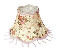 Abat-jour en forme de fleur, abat-jour en tissu fabriqué à la main avec franges en perles pour une lumière douce, de style vintage pour table et sol pour un usage quotidien