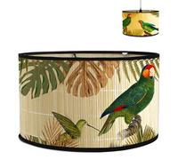 Abat-jour en lin, abat-jour fait main pour lampadaire, suspension et lampe de table, douille E27, lumière non éblouissante, Ø 30 cm x H 20 cm (couleur F)