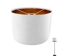 Abat-jour en lin, abat-jour fait main pour lampadaire, suspension et lampe de table, douille E27, lumière non éblouissante, Ø 30 cm x H 20 cm (blanc)