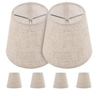 Abat-jour en Lin Beige 6 Pièces pour Lustre, Style Simple